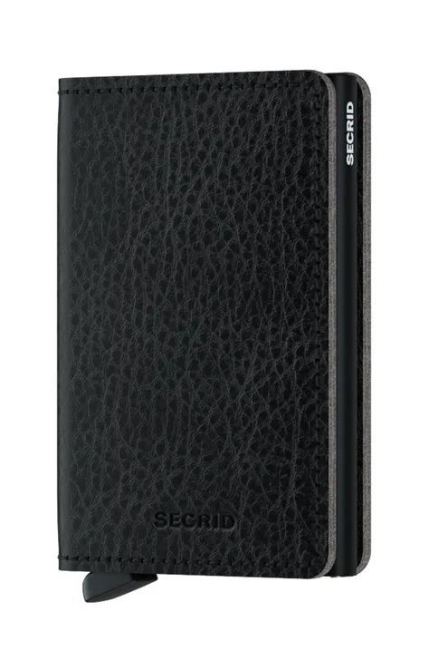 Kožená peňaženka Secrid SVg.Black.Black-BLACK, čierna farba