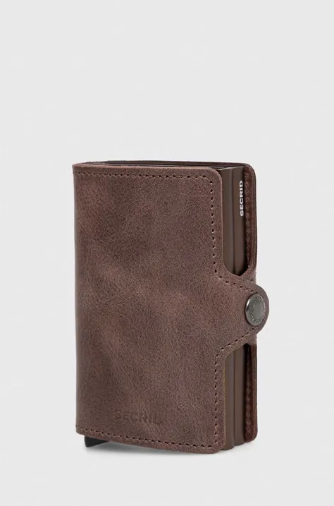 Шкіряний гаманець Secrid колір коричневий