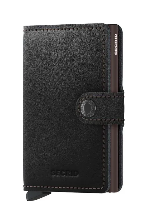 Usnjena denarnica Secrid Black & Brown črna barva