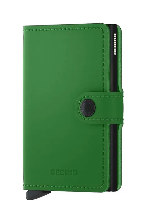 Secrid portofel de piele Miniwallet Matte Bright Green culoarea verde