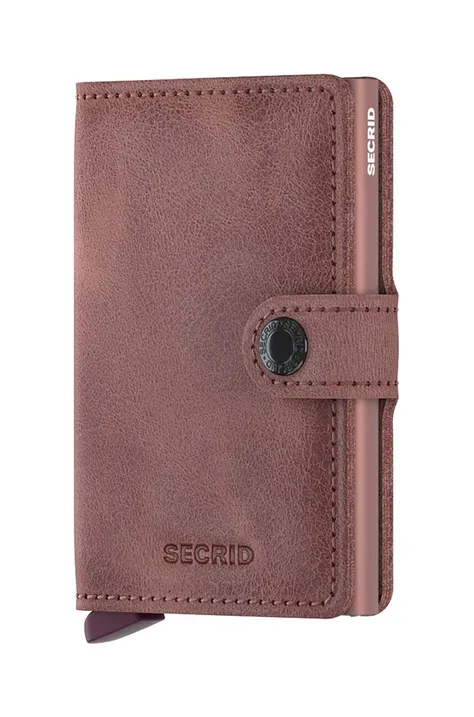 Δερμάτινο πορτοφόλι Secrid Vintage Mauve χρώμα: ροζ