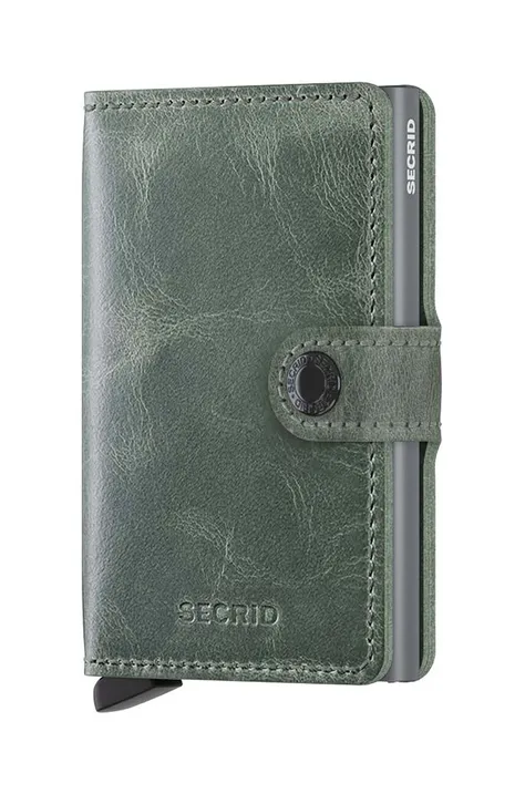 Secrid leather wallet Miniwallet Vintage Sage green color