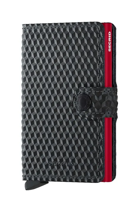 Δερμάτινο πορτοφόλι Secrid Cubic Black-Red χρώμα: μαύρο