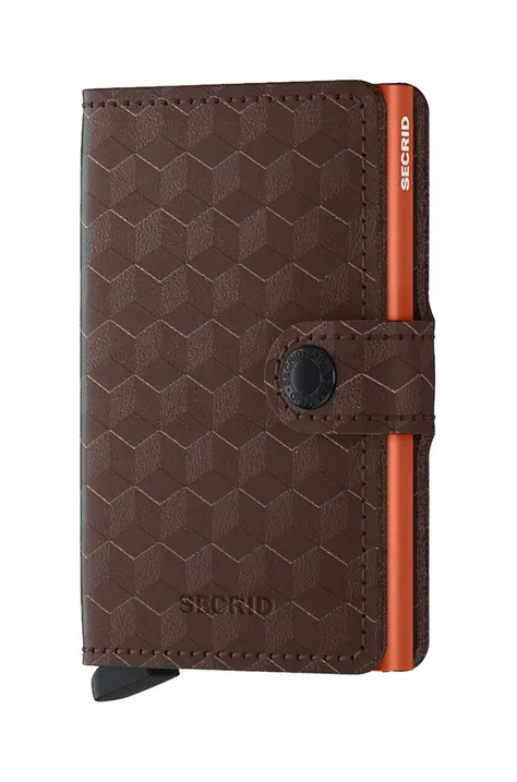 Шкіряний гаманець Secrid Optical Brown-Orange колір коричневий