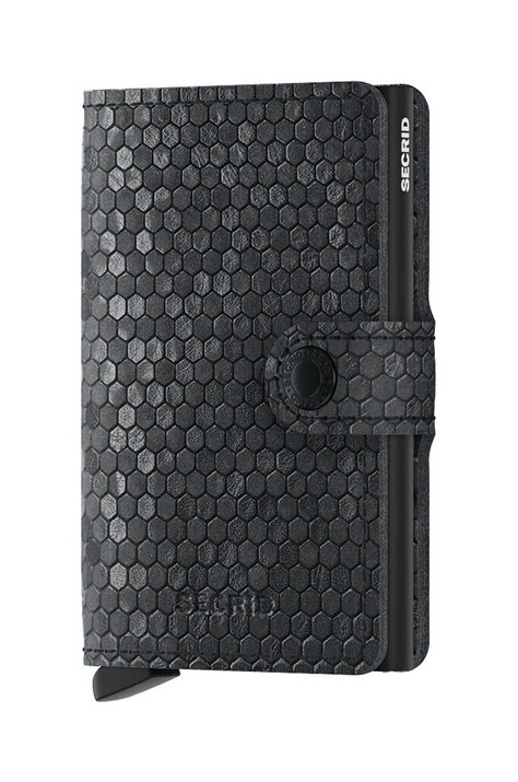 Secrid bőr pénztárca Miniwallet Hexagon Black fekete