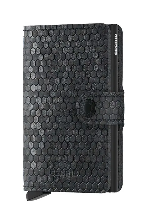 Шкіряний гаманець Secrid Miniwallet Hexagon Black колір чорний