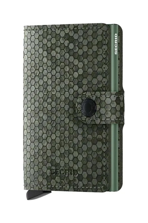 Secrid portfel skórzany Miniwallet Hexagon Green kolor zielony
