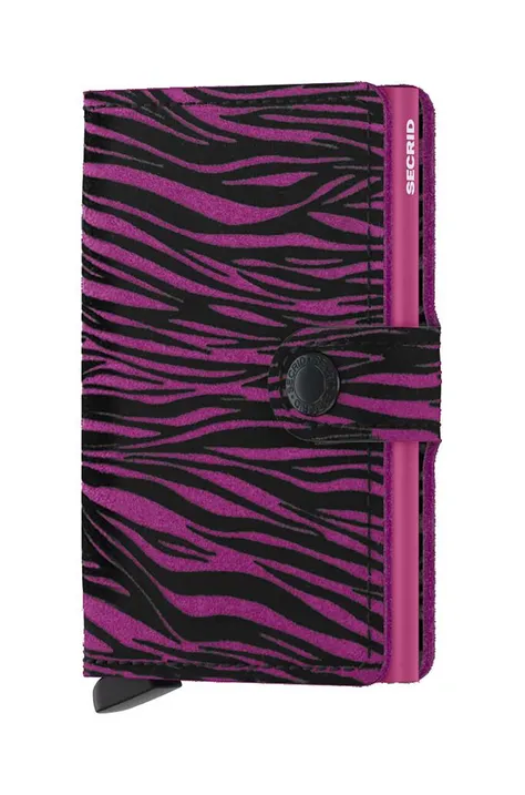 Шкіряний гаманець Secrid Miniwallet Zebra Fuchsia колір рожевий