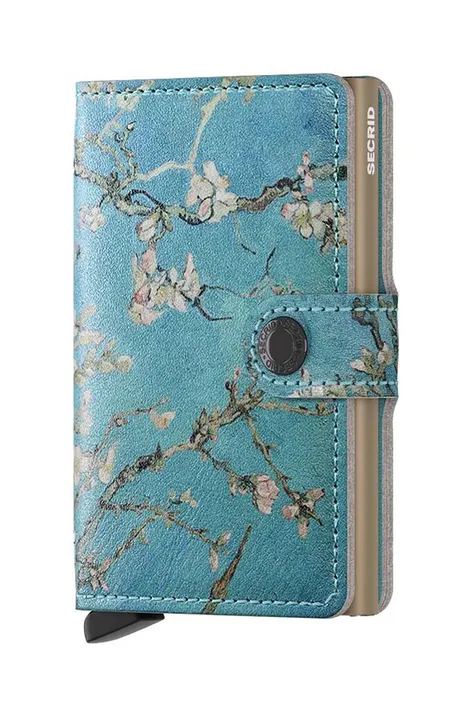 Kožená peňaženka A.P.C. Compact Emmanuelle PXAWV-F6302 BLACK Miniwallet Art Almond Blossom