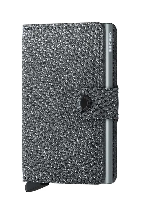 Secrid portfel skórzany Miniwallet Sparkle Silver kolor srebrny