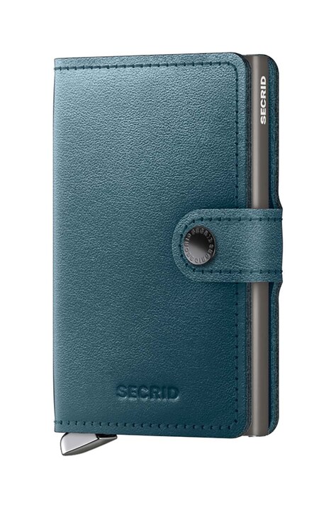 Secrid portofel de piele culoarea verde, MDu-Teal