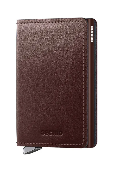 Usnjena denarnica Secrid rjava barva, SDu-Dark Brown