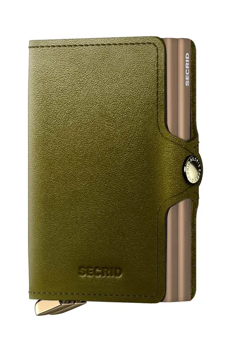 Шкіряний гаманець Secrid колір зелений TDu-Olive