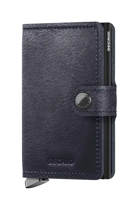 Шкіряний гаманець Secrid колір синій MBc-Navy