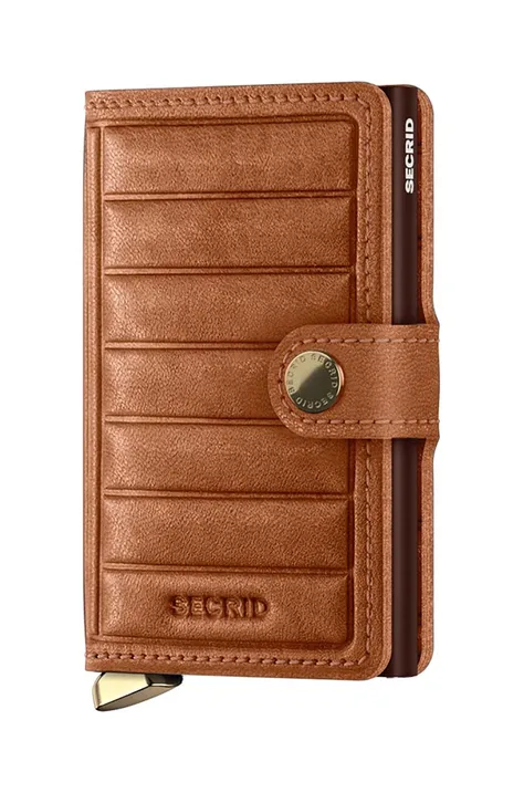 Usnjena denarnica Secrid rjava barva, MEl-Cognac