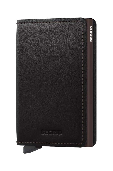 Kožená peňaženka Secrid Slimwallet Origina čierna farba, SO.BLACK.BROWN