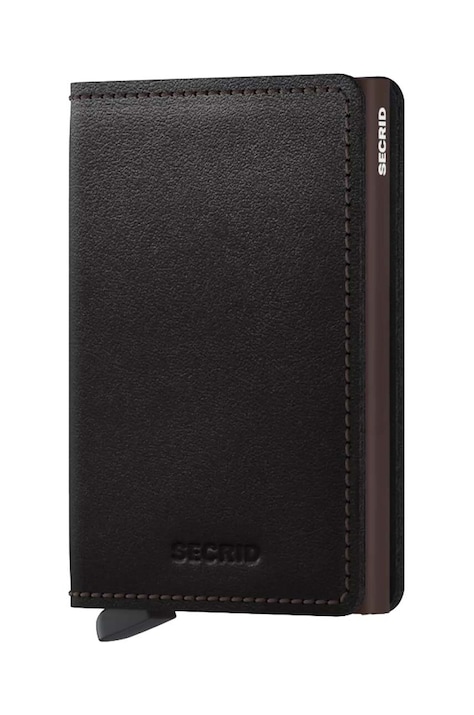 Kožená peňaženka Secrid Slimwallet Origina čierna farba, SO.BLACK.BROWN