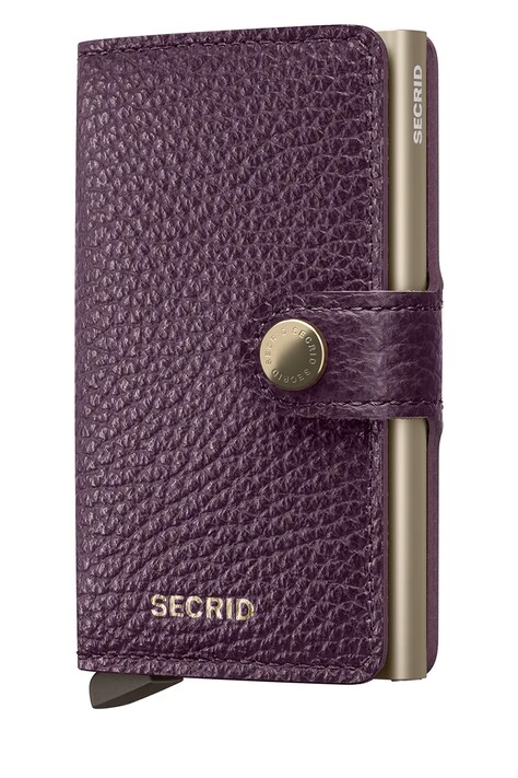 Secrid portfel skórzany PEBBLE kolor fioletowy MPe-Cappuccino
