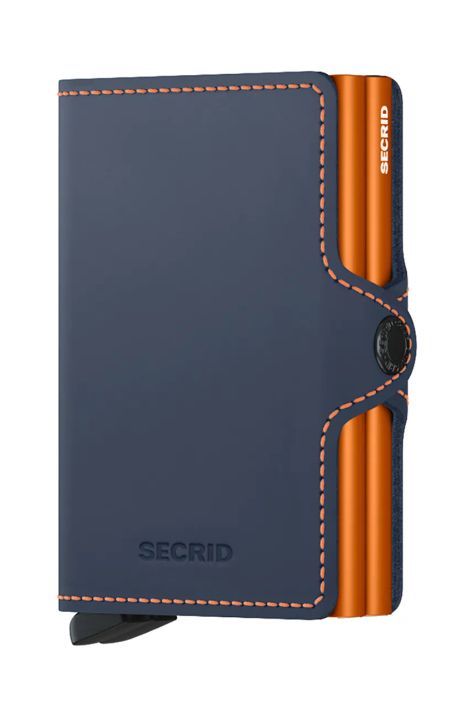 Secrid portofel de piele culoarea albastru marin, TM-Night Blue & Orange