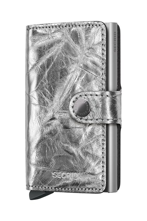 Secrid portofel de piele culoarea argintiu, MCr-Silver