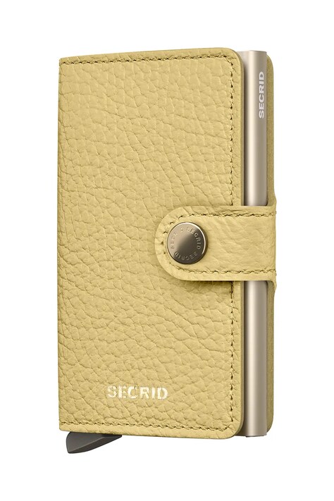 Secrid portofel de piele culoarea galben, MPe-Butter Yellow
