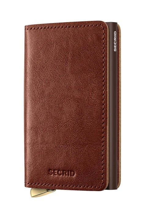 Secrid portofel de piele culoarea maro, SBc-Whiskey