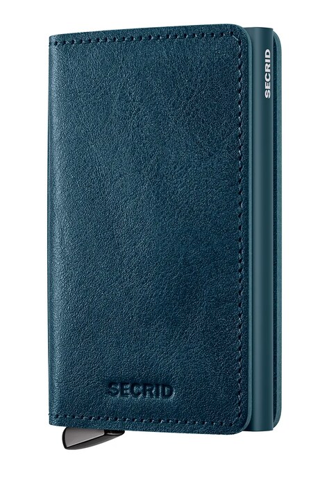 Kožená peněženka Secrid BASCO modrá barva