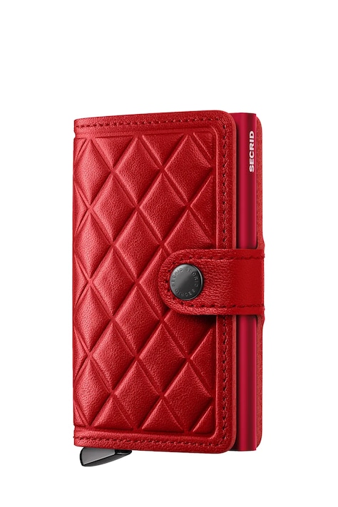 Secrid portfel skórzany EMBOSS DIAMOND kolor czerwony