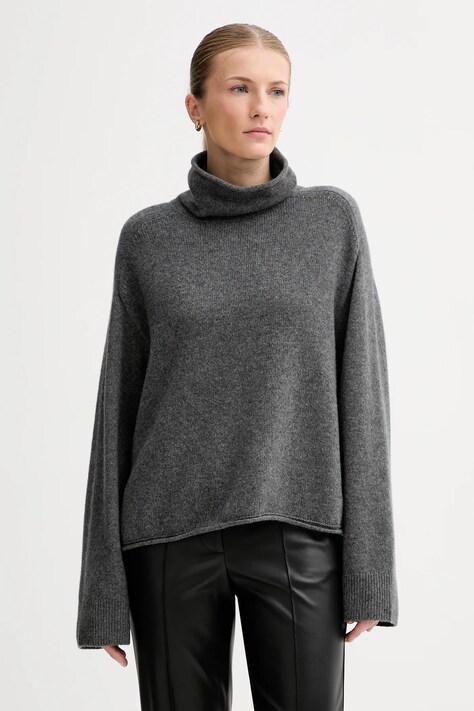 Marc O'Polo sweter z dodatkiem wełny kolor szary z golfem M10609060267