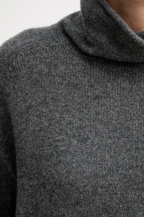 Marc O'Polo sweter z dodatkiem wełny kolor szary z golfem M10609060267