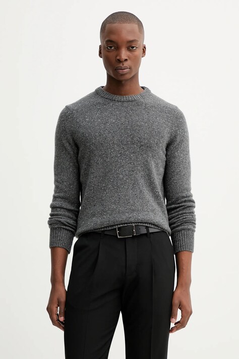 Marc O'Polo sweter z dodatkiem wełny męski kolor szary M30506660174