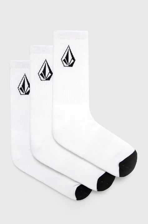 Κάλτσες Volcom (3-pack) ανδρικες, χρώμα: άσπρο