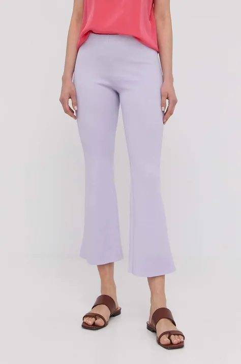 Штани Liviana Conti жіночі колір фіолетовий кльош висока посадка