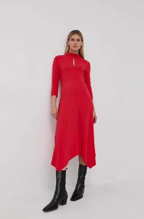 Šaty Liviana Conti červená farba, midi, áčkový strih