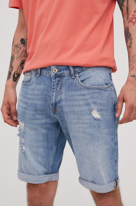 Rifľové krátke nohavice Cross Jeans