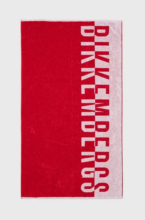 Bikkembergs ręcznik bawełniany kolor czerwony