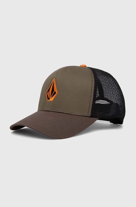 Volcom berretto da baseball colore verde con applicazione