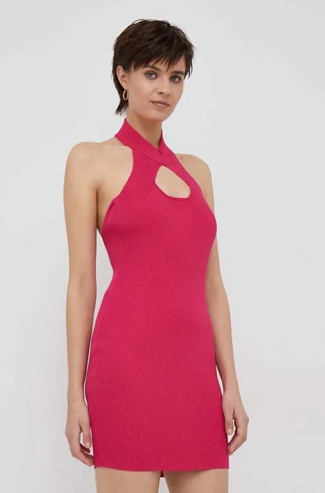 XT Studio sukienka kolor różowy mini dopasowana