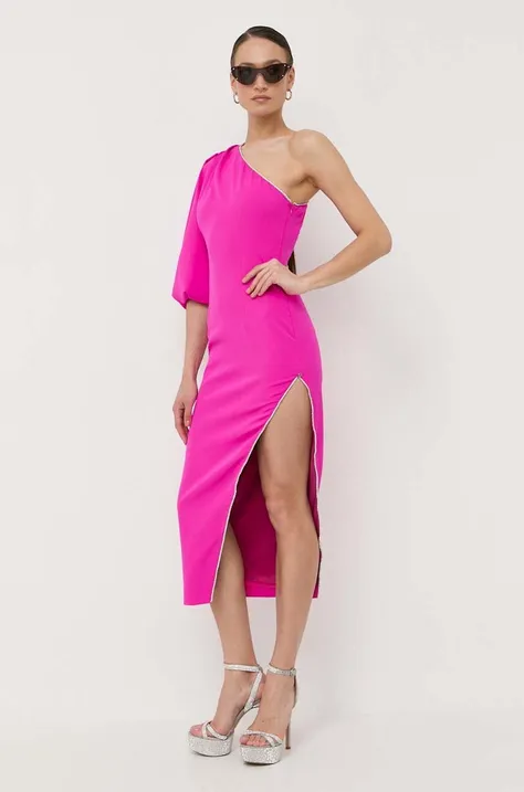 Šaty Nissa ružová farba, midi, rovný strih