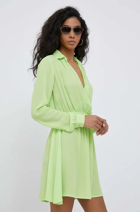 Šaty XT Studio zelená farba, mini, áčkový strih