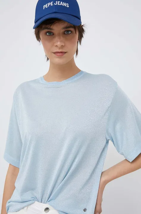 Mos Mosh t-shirt damski kolor niebieski