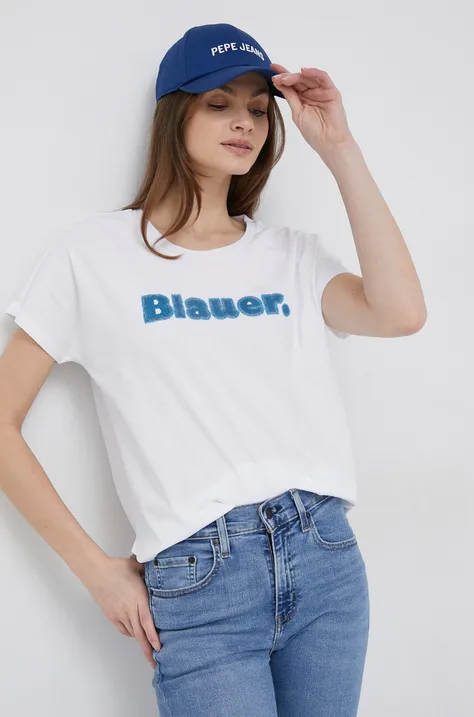 Blauer t-shirt bawełniany