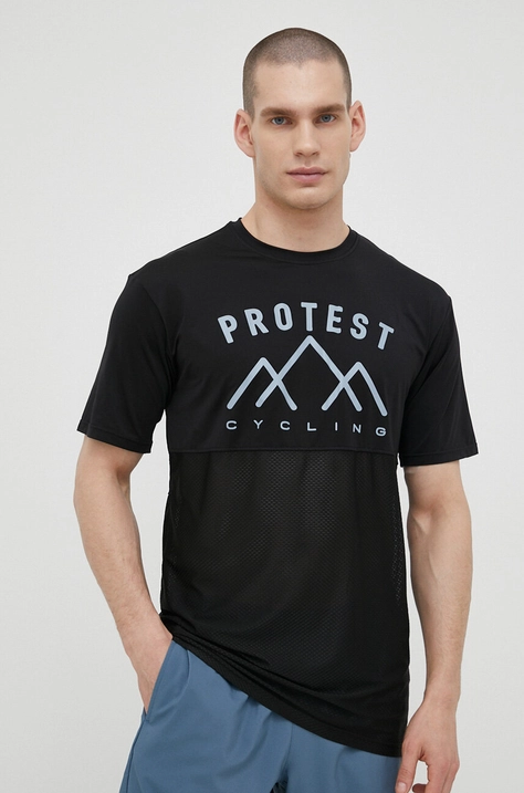 Protest tricou de ciclism Prtcornet culoarea negru, cu imprimeu