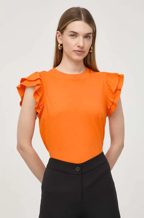 Bavlněné tričko Silvian Heach oranžová barva
