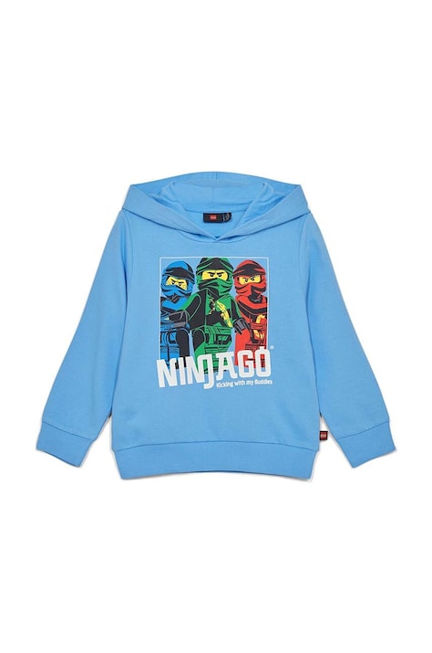 Lego felpa in cotone bambino/a colore blu con cappuccio