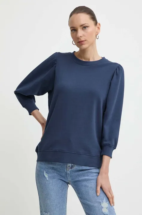 Βαμβακερή μπλούζα Silvian Heach γυναικεία, χρώμα: ναυτικό μπλε