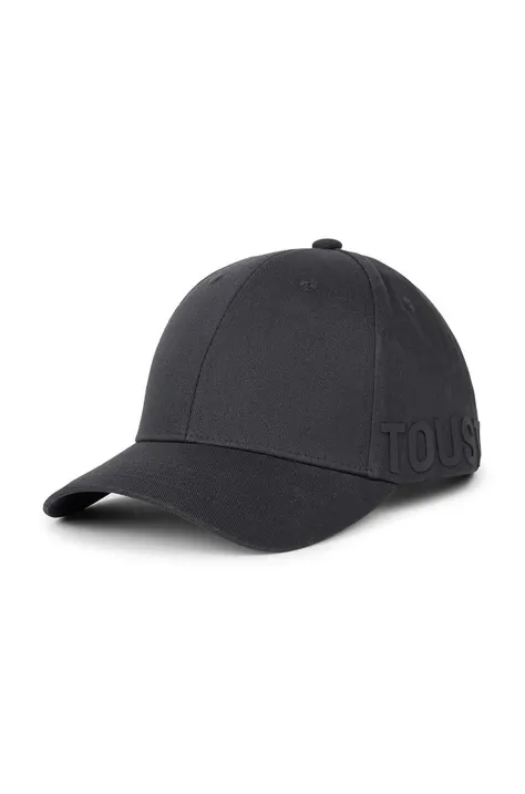 Pamučna kapa sa šiltom Tous boja: siva, bez uzorka