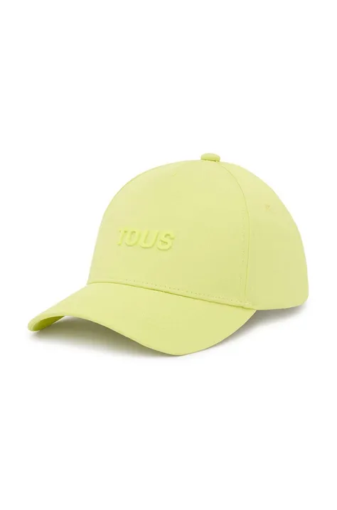 Pamučna kapa sa šiltom Tous boja: zelena, bez uzorka