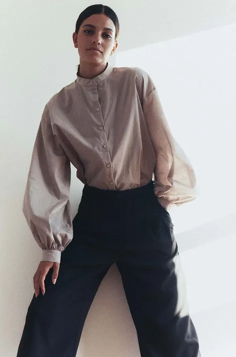 MUUV. camicia in cotone Ample donna colore beige