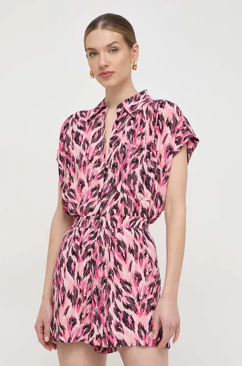 Košile Silvian Heach dámská, růžová barva, relaxed, s klasickým límcem